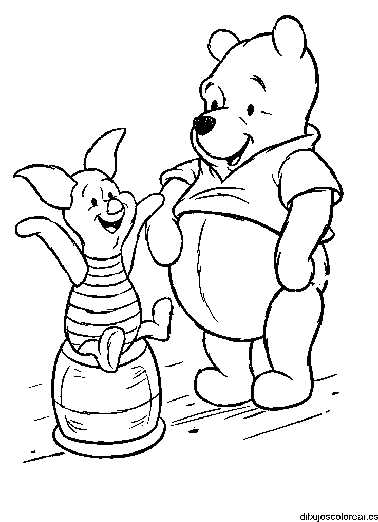 Dibujo de Winnie Poh charlando para colorear