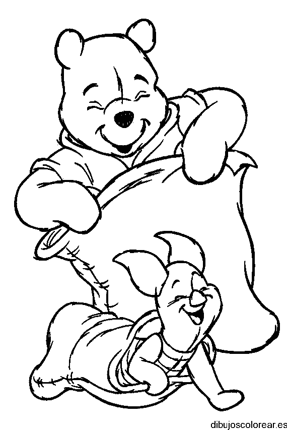 Dibujo de Winnie Poh divertiéndose para colorear