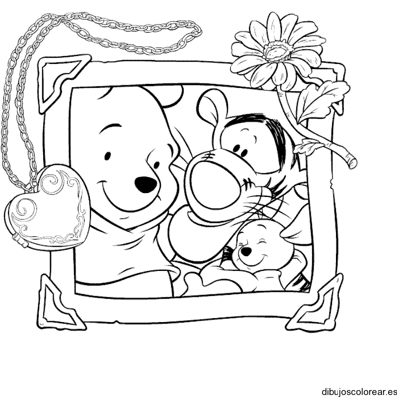 Dibujo de Winnie Poh en un marco para colorear