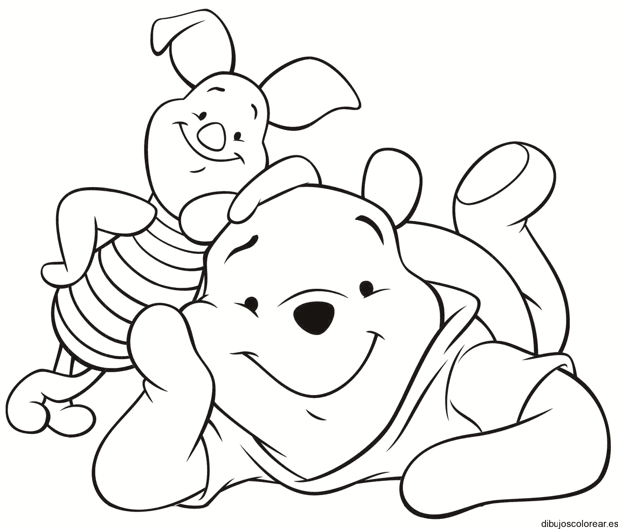 Dibujo de Winnie Poh y Piglet para colorear