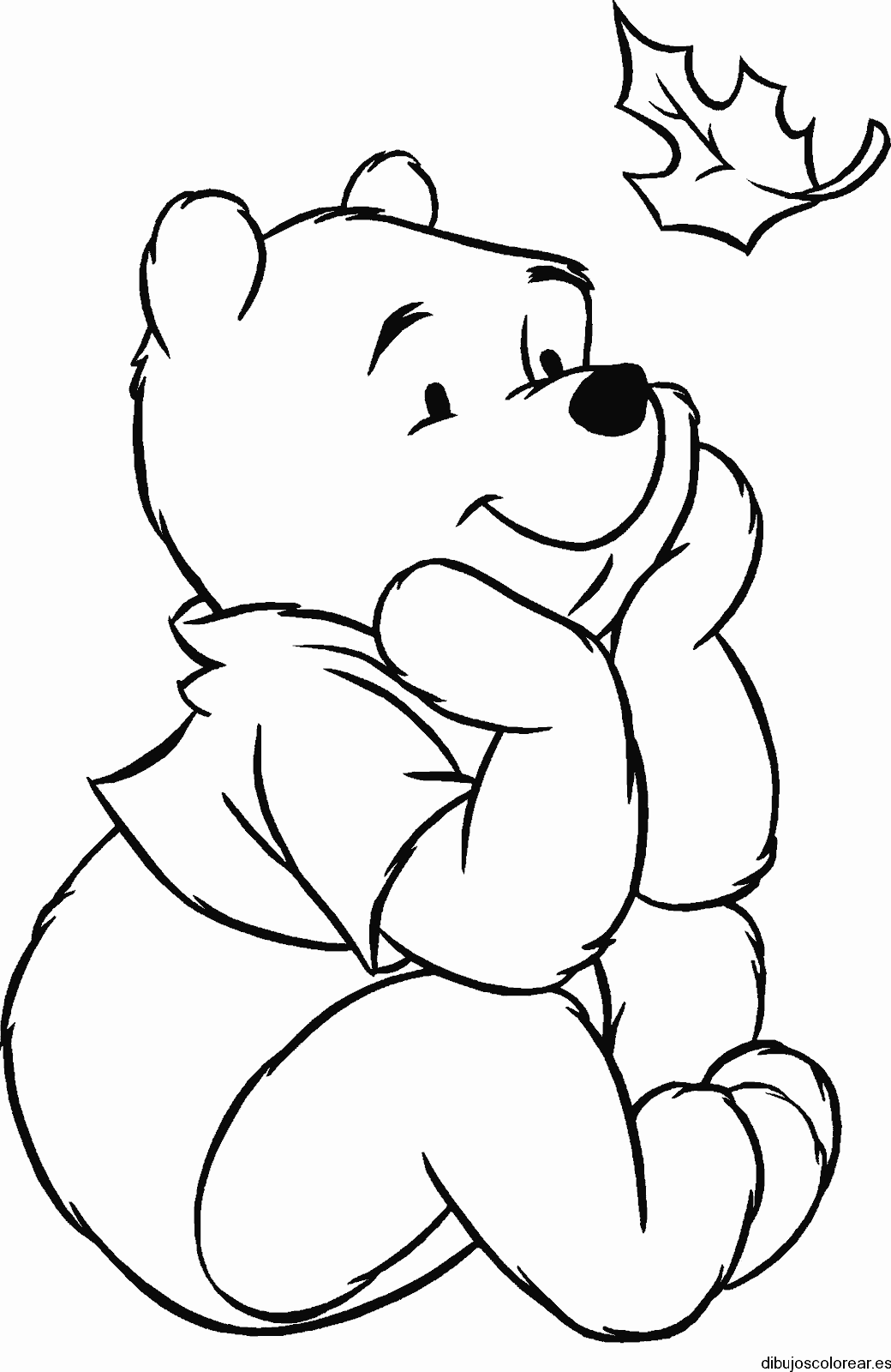 Dibujo de Winnie Poh y una hoja para colorear