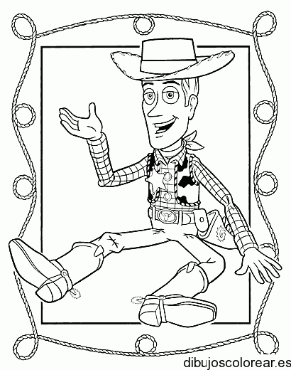 Dibujo de Woody en un cuadro para colorear