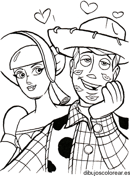 Dibujo de Woody enamorado para colorear