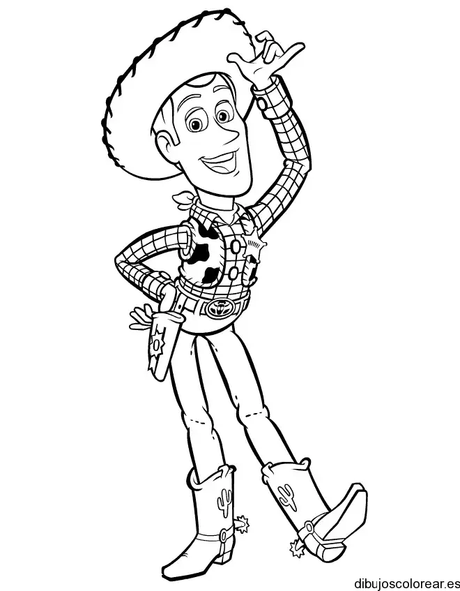 Dibujo de Woody saludando para colorear