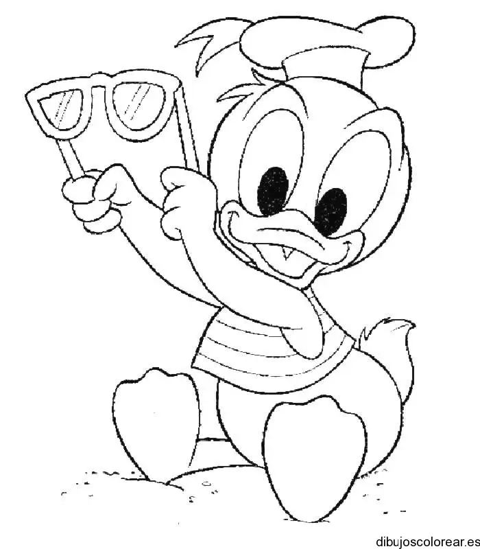 Dibujo del Pato Donald bebé para colorear