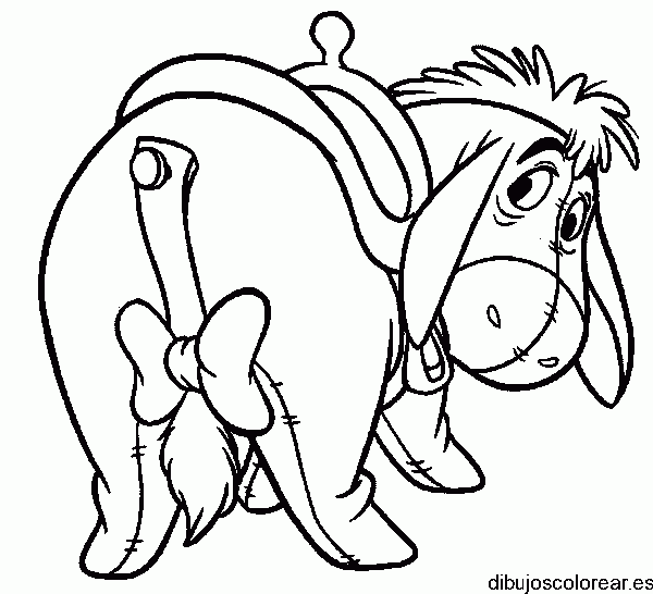 Dibujo del burro Igor deprimido para colorear