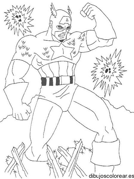 Dibujo del Capitán América enfadado para colorear