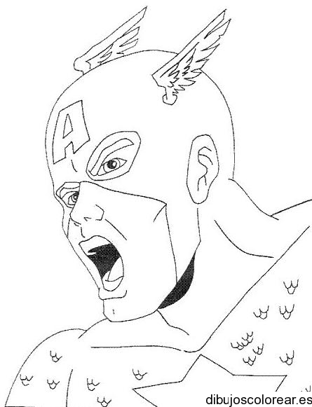 Dibujo del Capitán América gritando para colorear
