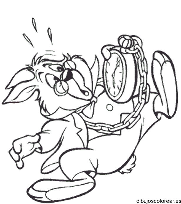Dibujo del conejo asustado para colorear