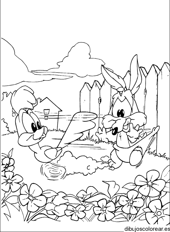 Dibujo del Coyote y Correcaminos bebés para colorear