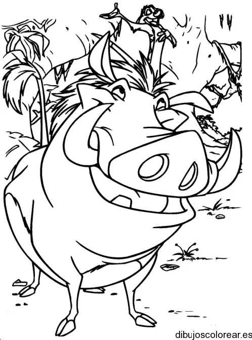 Dibujo del divertido Pumba para colorear