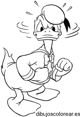 Dibujo del gruñón Pato Donald para colorear