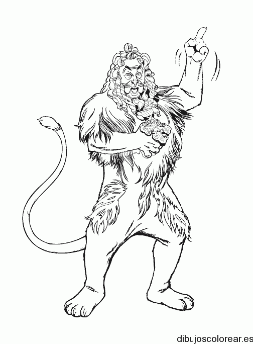 Dibujo del León del Mago de Oz para colorear