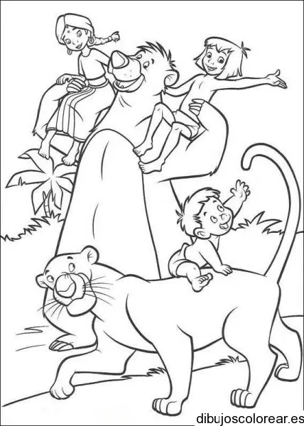 Dibujo del oso de El libro de la Selva para colorear
