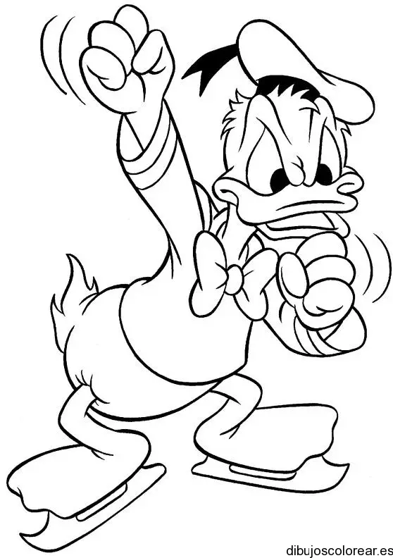 Dibujo del Pato Donald enfadado para colorear