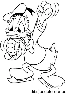 Dibujo del Pato Donald irritado para colorear