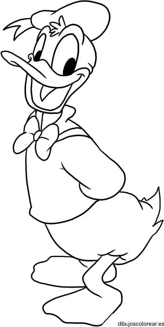 Dibujo del Pato Donald riendo para colorear