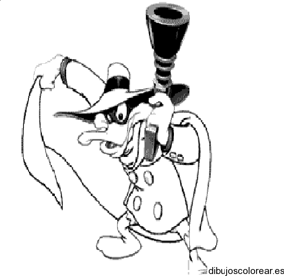 Dibujo del pato Lucas con un arma para colorear