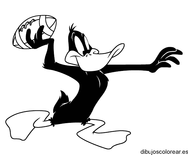 Dibujo del Pato Lucas jugando futbol americano para colorear