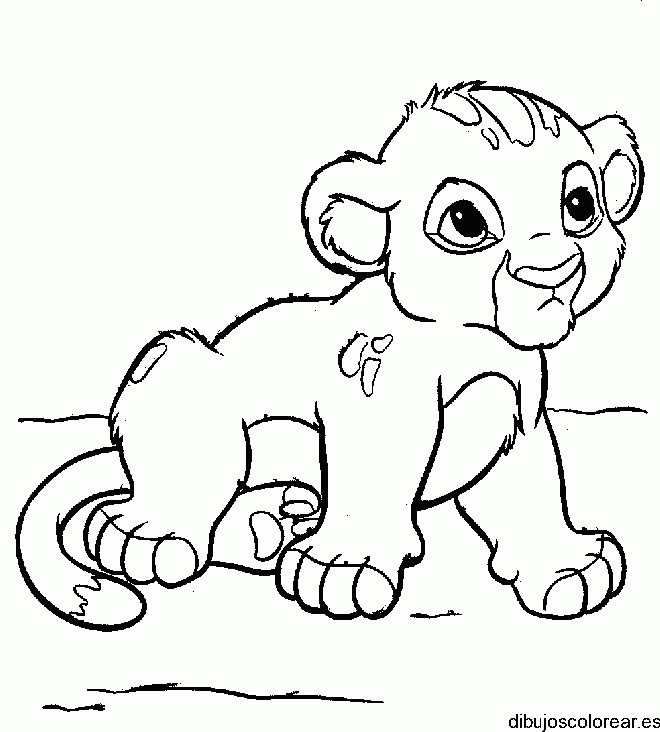 Dibujo del pequeño Simba para colorear