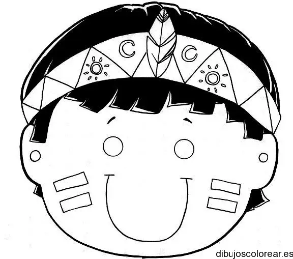 Dibujo del rostro de máscara de niño para colorear