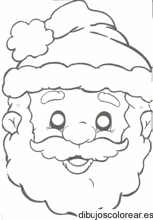 Dibujo del rostro de Santa Claus para colorear