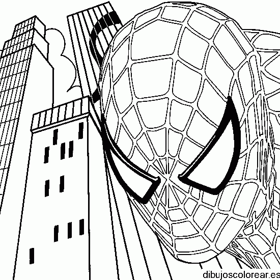 Dibujo del rostro de Spiderman para colorear