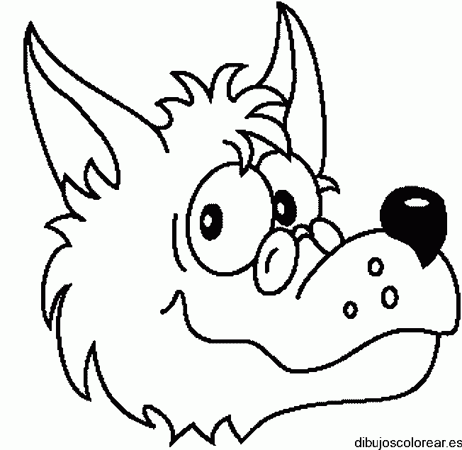 Dibujo del rostro de un lobo para colorear
