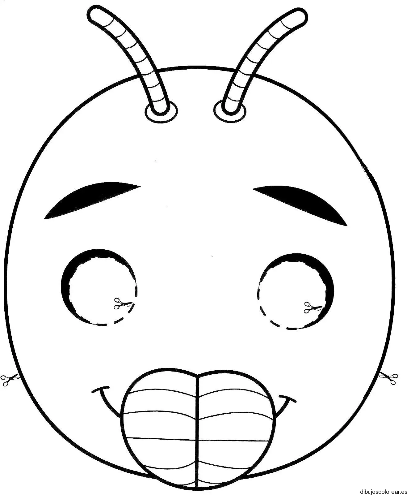 Dibujo del rostro de una hormiga para colorear