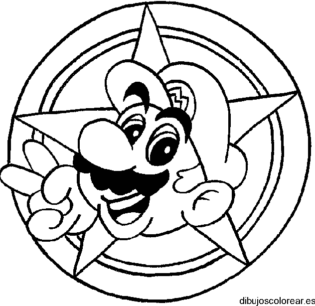 Dibujo del rostro Mario Bros para colorear