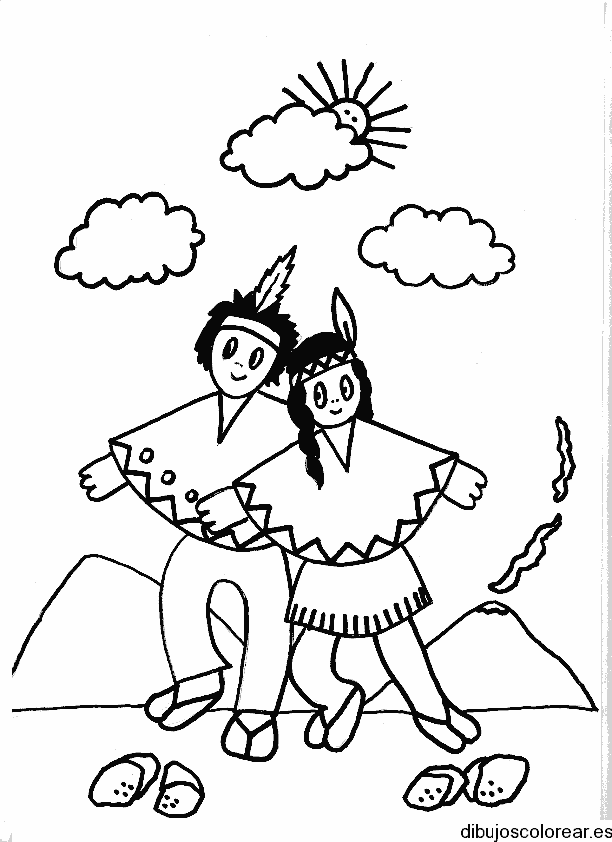 Dibujos de dos niños jugando para colorear