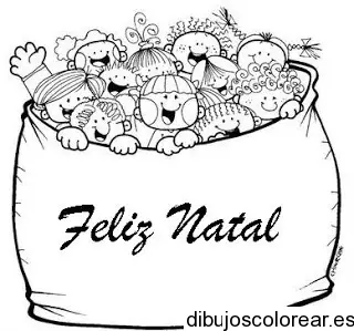 Dibujos de niños en una bolsa para colorear