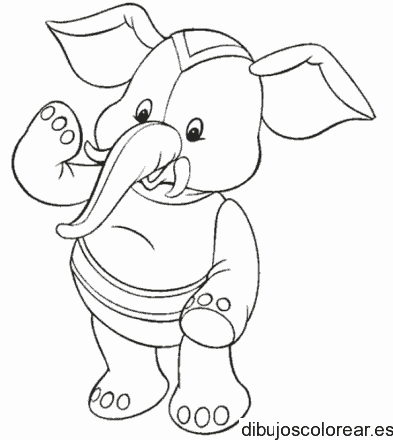 Elefantito para colorear