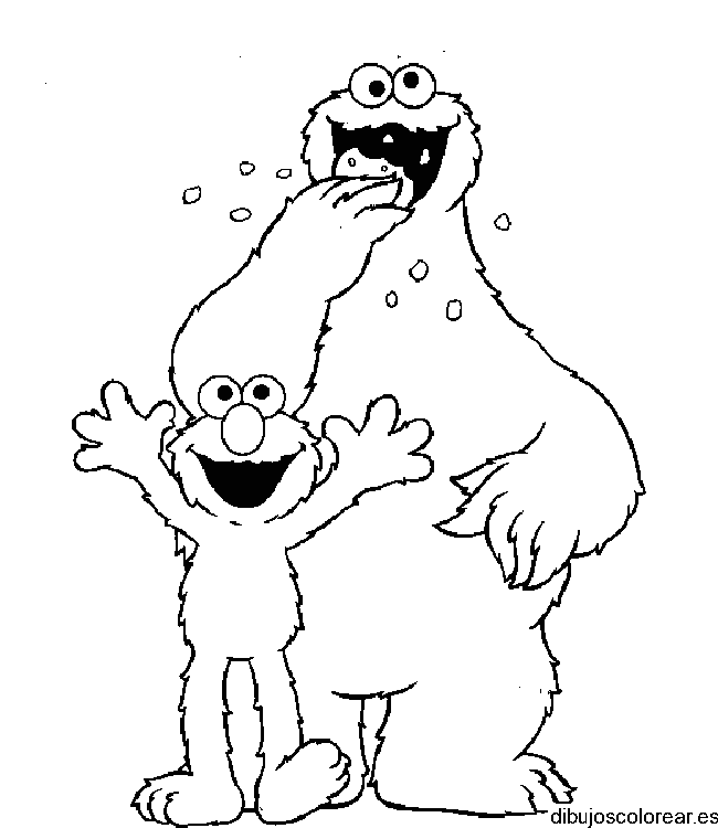Elmo y Comegalletas para colorear