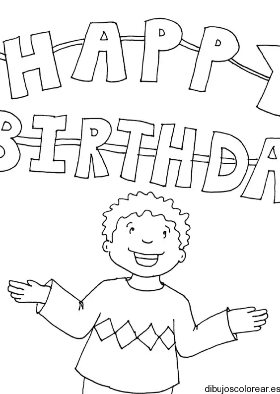 Feliz cumpleaños para colorear