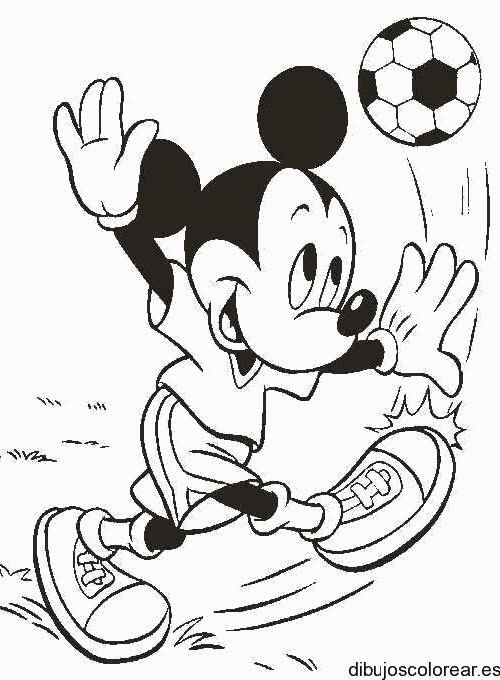 Mickey Mouse futbolista para colorear