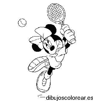 Minnie juega al tenis para colorear