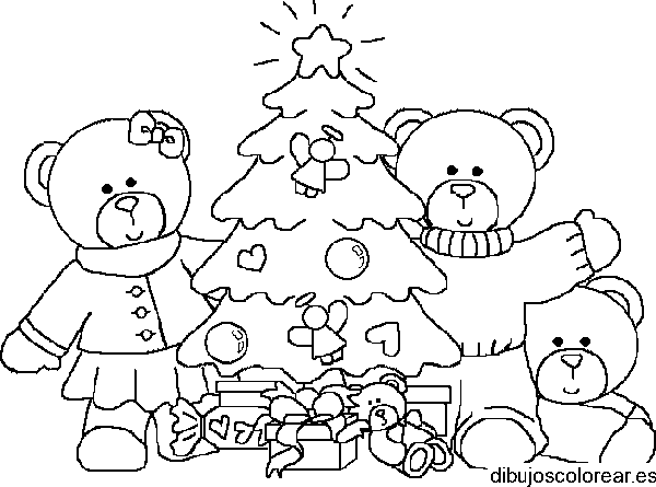 Osos celebran navidad para colorear