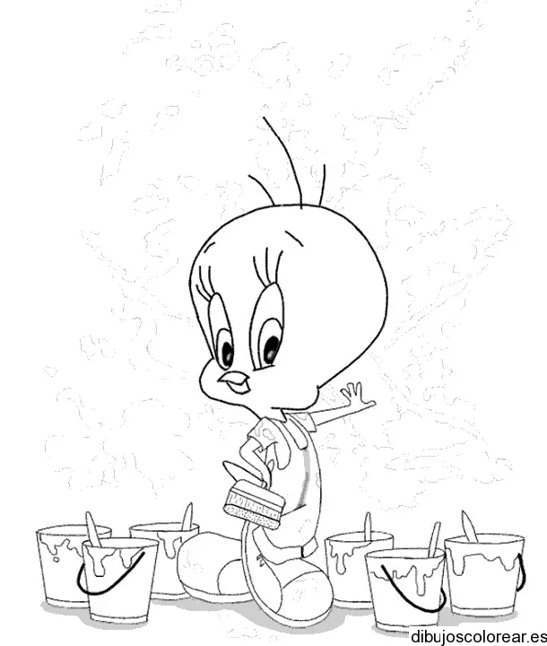 Piolin pintor para colorear