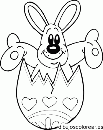 Un conejo de pascua para colorear