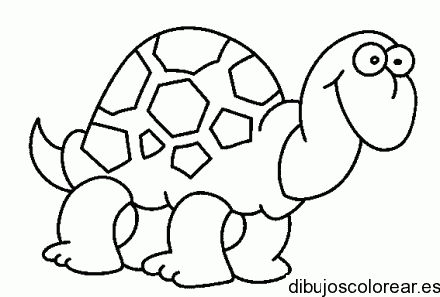 Una tortuga sonriente para colorear
