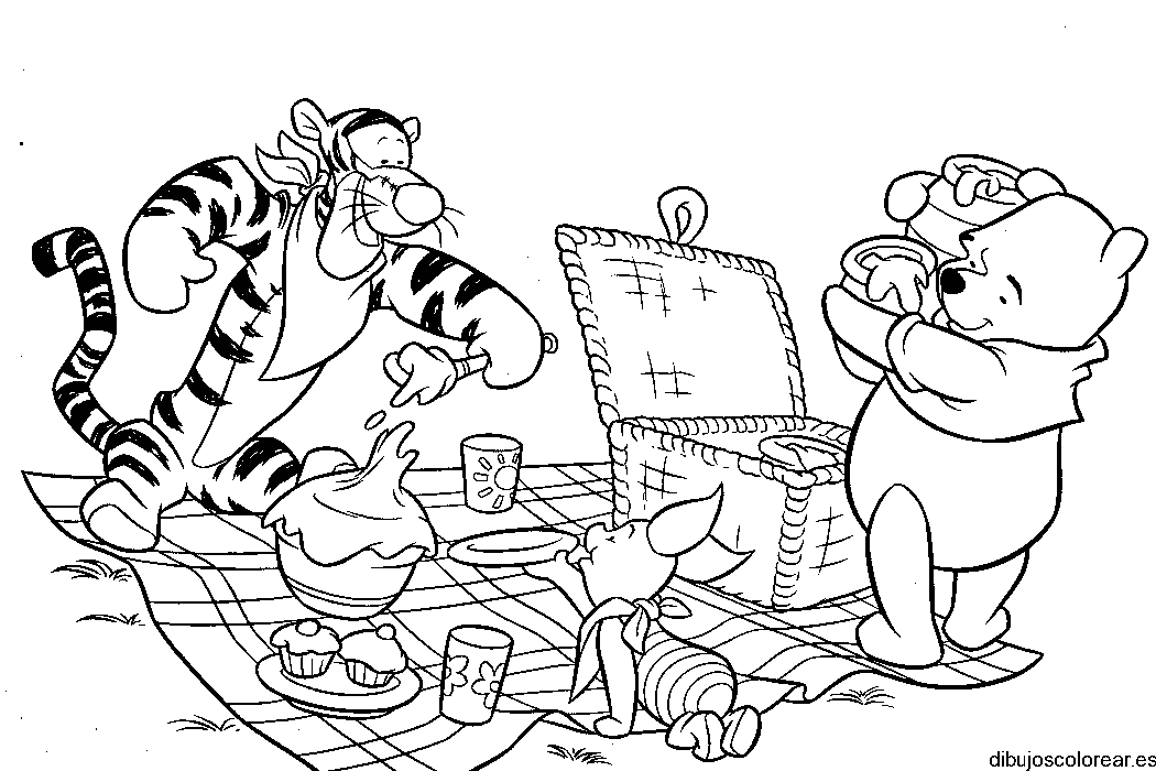 Winnie Poh y sus amigos para colorear